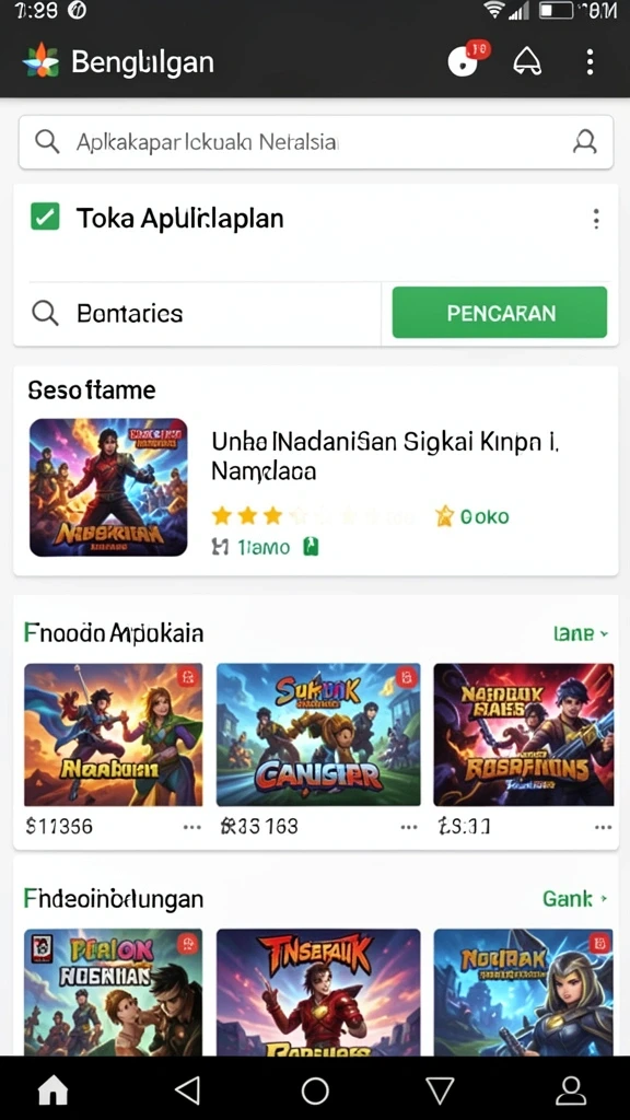Lingkungan permainan yang penuh warna dan detail.
