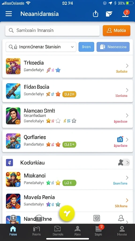 Berbagai mode permainan yang dapat dipilih.